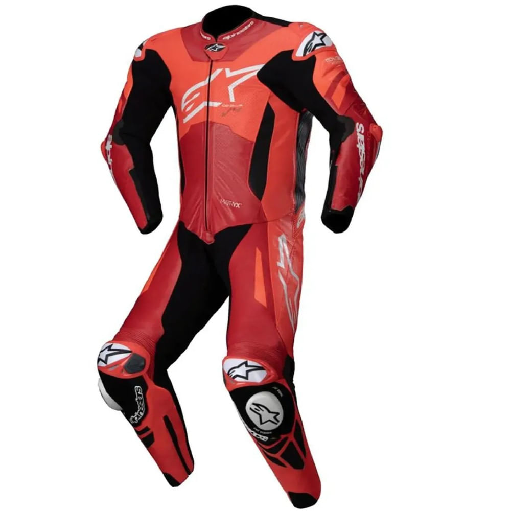 Macacao Alpinestars Gp Plus V4 Sprint 1Pc Vermelho Fluo Branco1 Macacao Alpinestars Gp Plus V4 Sprint 1Pc Vermelho Fluo Branco1